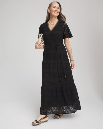 Chico's Premium | Petite Crochet-Lace Maxi Dress