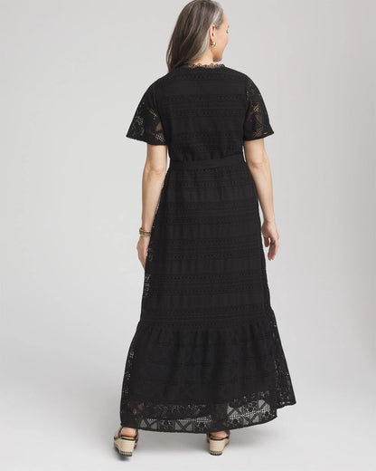 Chico's Premium | Petite Crochet-Lace Maxi Dress