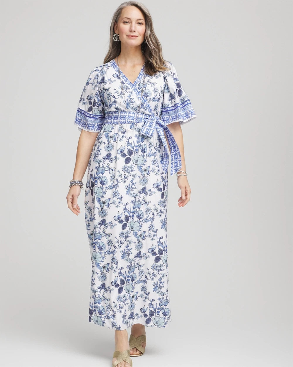 Chico's Featured | Surplice Matte Satin Maxi Dress