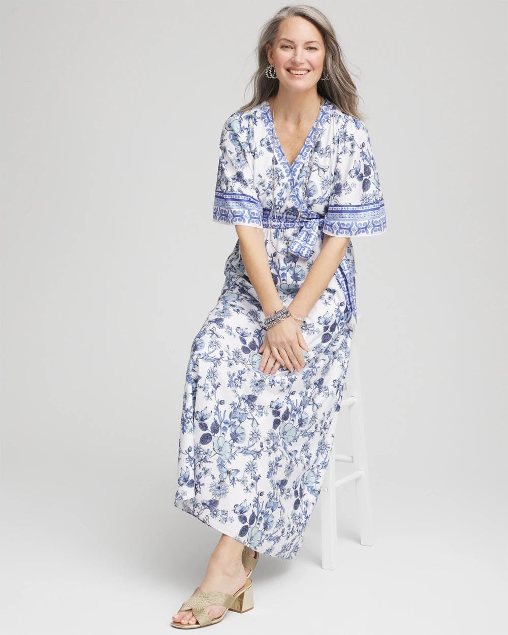 Chico's Featured | Surplice Matte Satin Maxi Dress