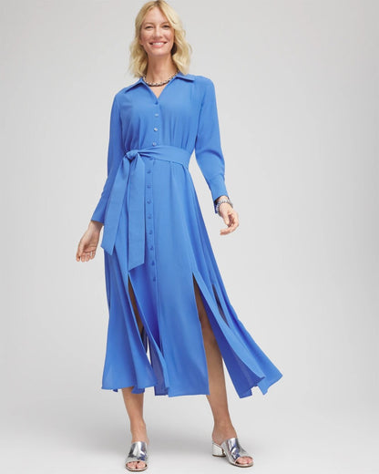Chico's Best Price | Belted Split Hem Maxi Shirtdress