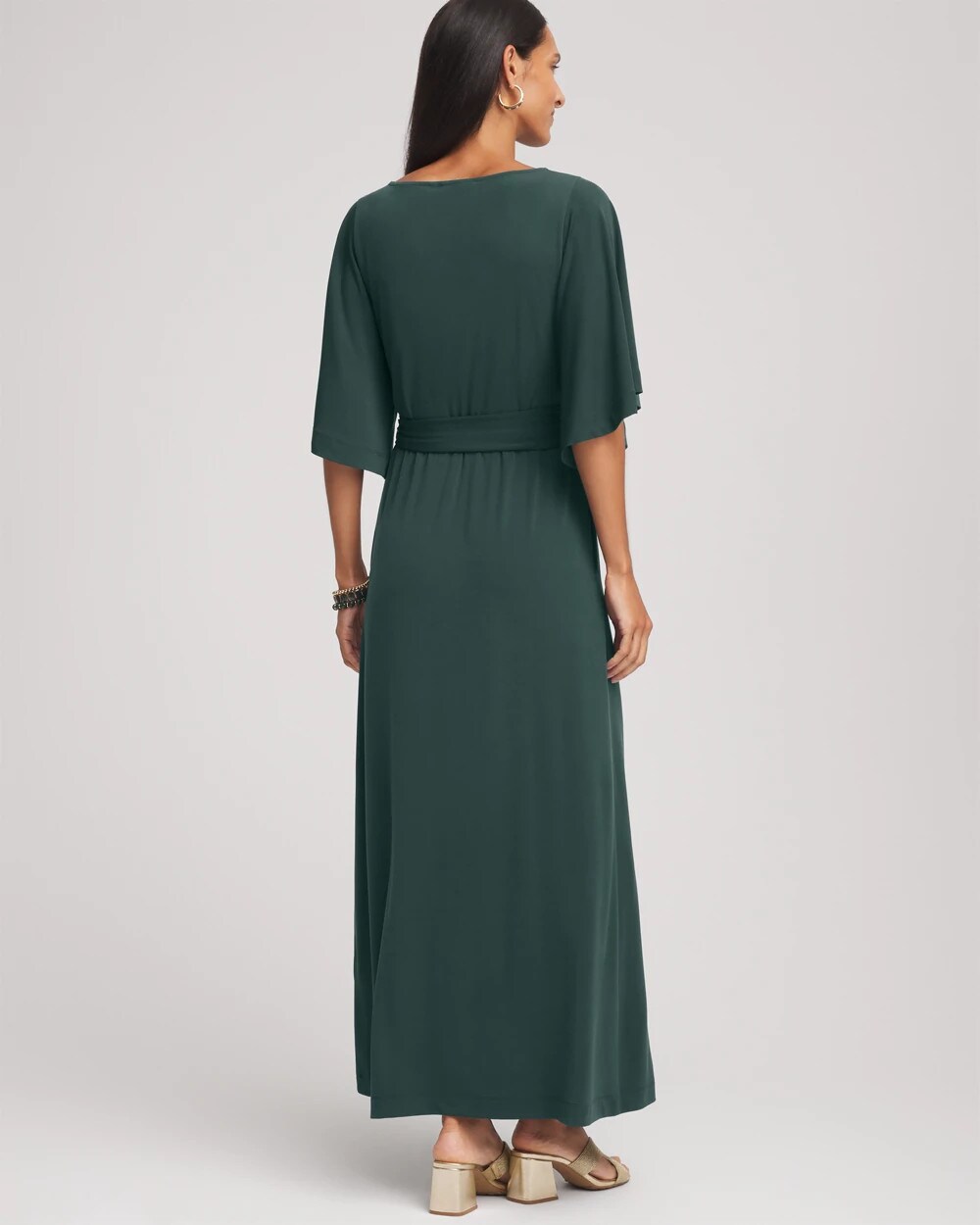 Chico's Trending | Belted Flutter-Sleeve Maxi Dress