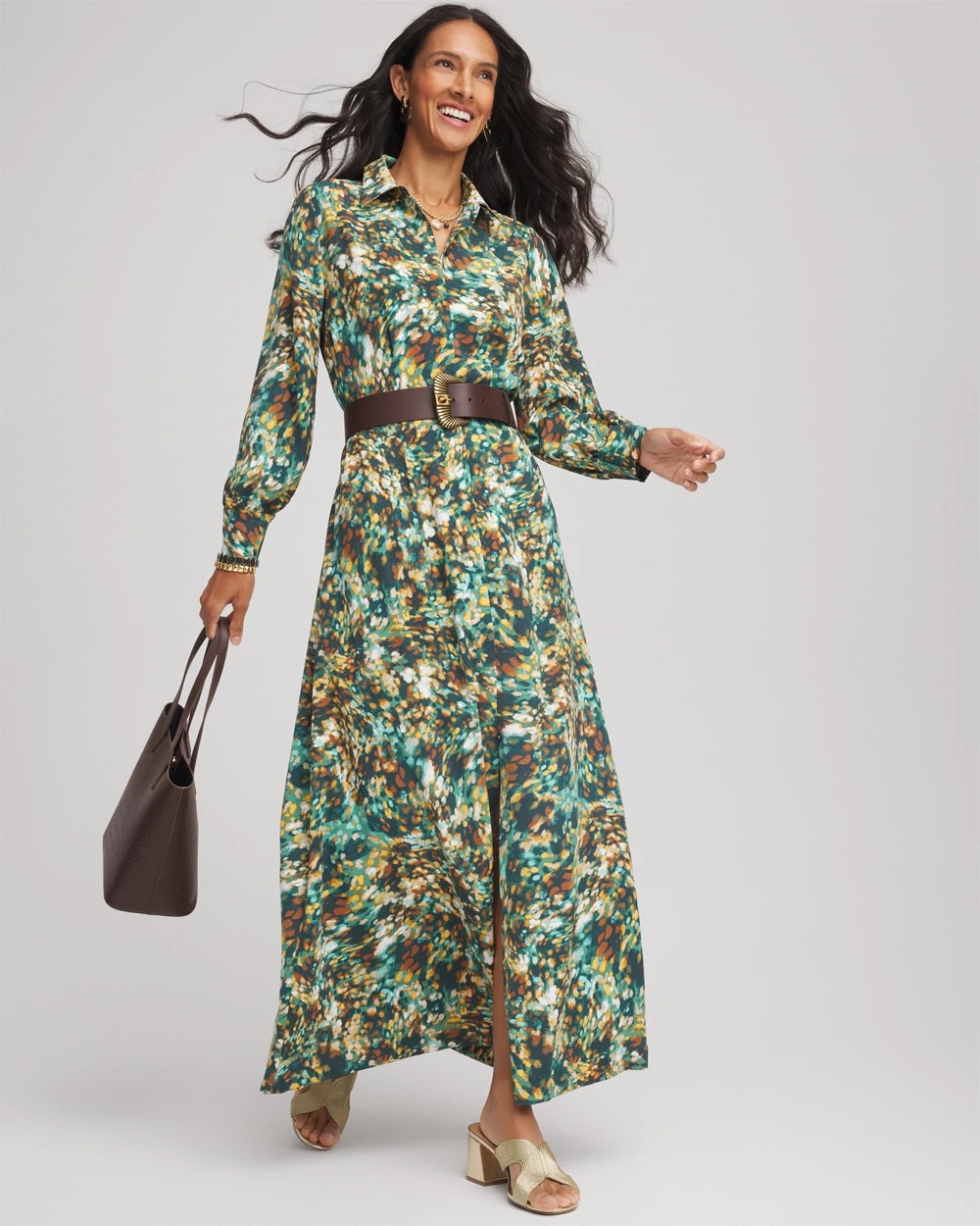 Chico's Premium | Printed Long-Sleeved Shirtdress