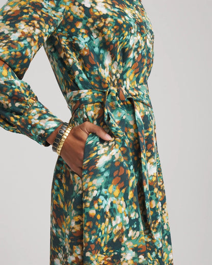 Chico's Premium | Printed Long-Sleeved Shirtdress