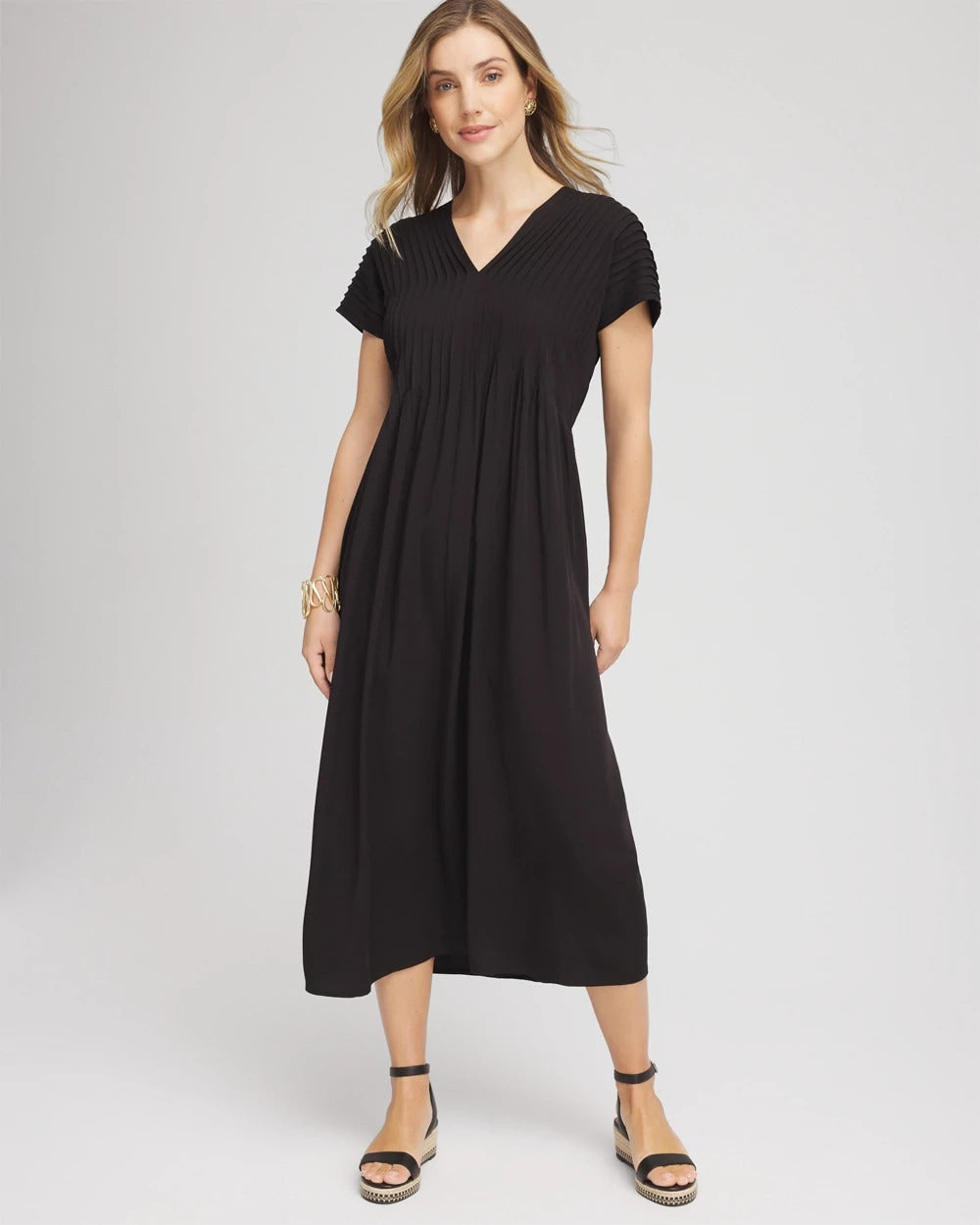 Chico's Popular | Silk-Twill Popover Midi Dress