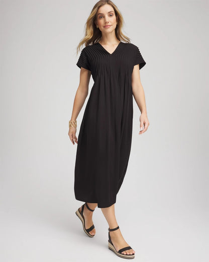 Chico's Popular | Silk-Twill Popover Midi Dress