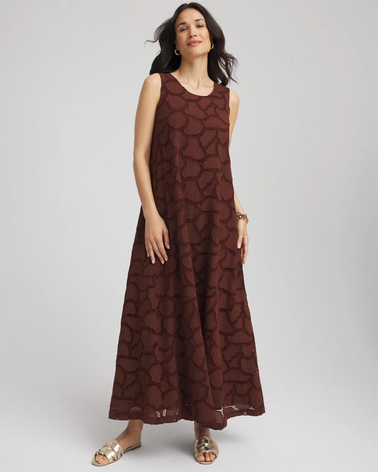 Chico's Exclusive | Eyelet Cutout Maxi Tank Dress