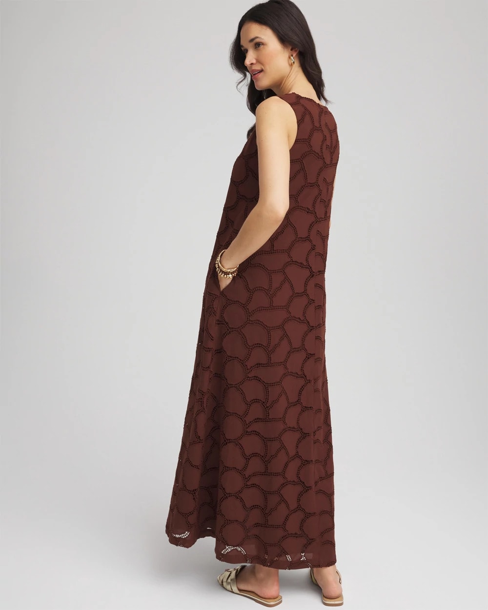 Chico's Exclusive | Eyelet Cutout Maxi Tank Dress