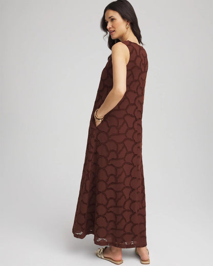 Chico's Exclusive | Eyelet Cutout Maxi Tank Dress