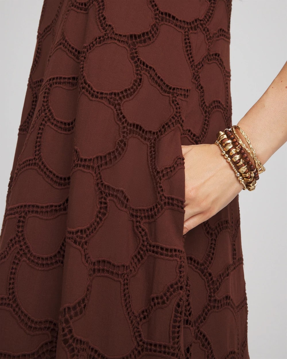 Chico's Exclusive | Eyelet Cutout Maxi Tank Dress