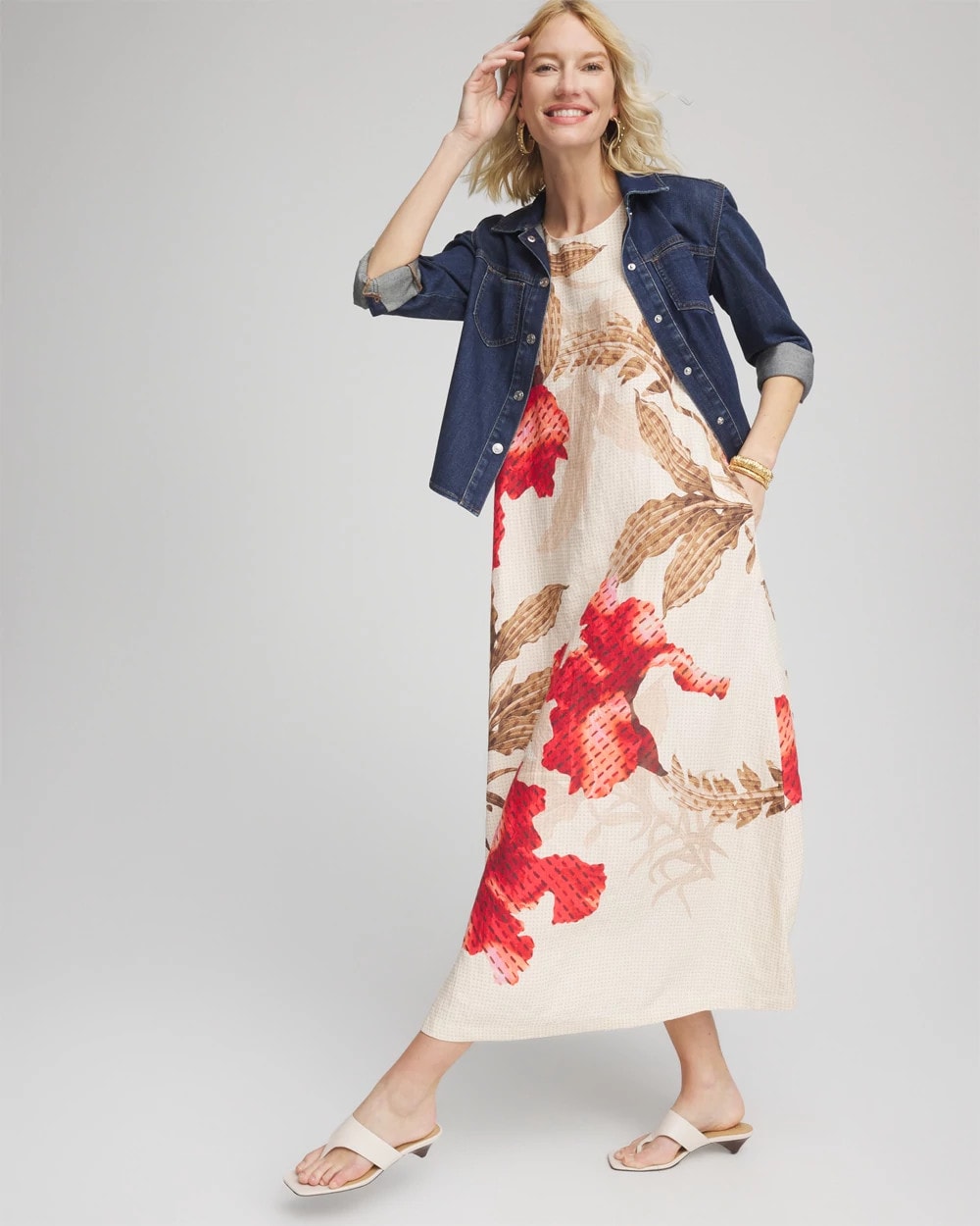 Chico's Trusted | Floral Tank Linen Maxi Dress