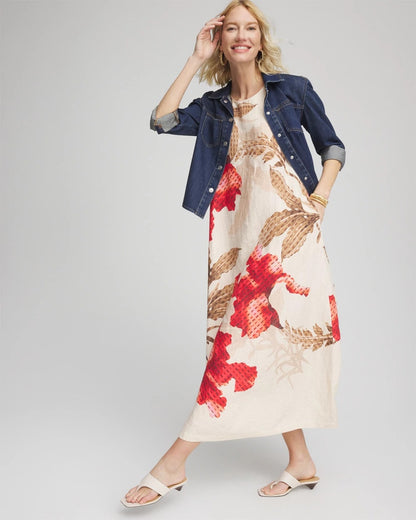 Chico's Trusted | Floral Tank Linen Maxi Dress