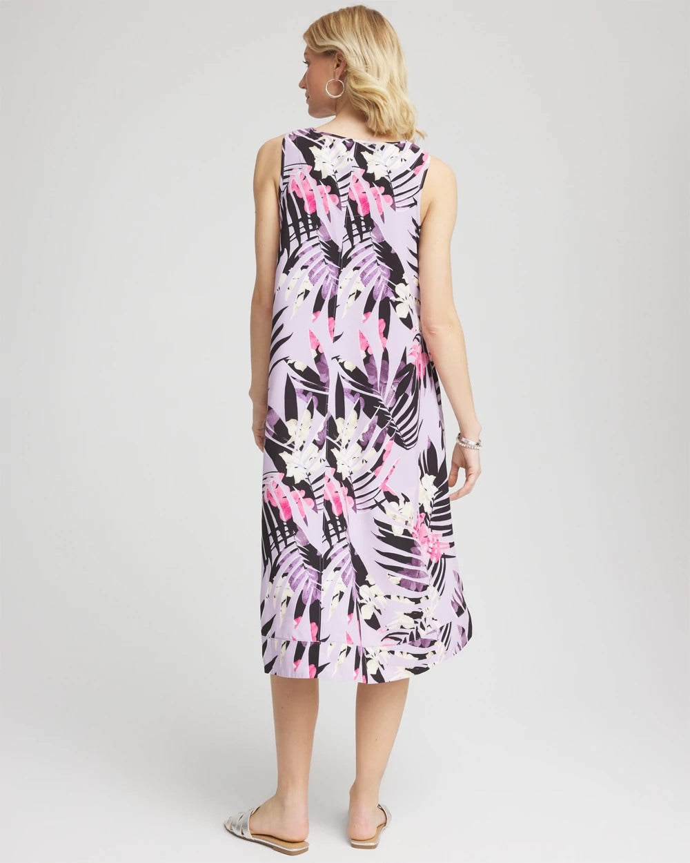 Chico's Quality | Zenergy® Floral Palms Lightweight Midi Dress