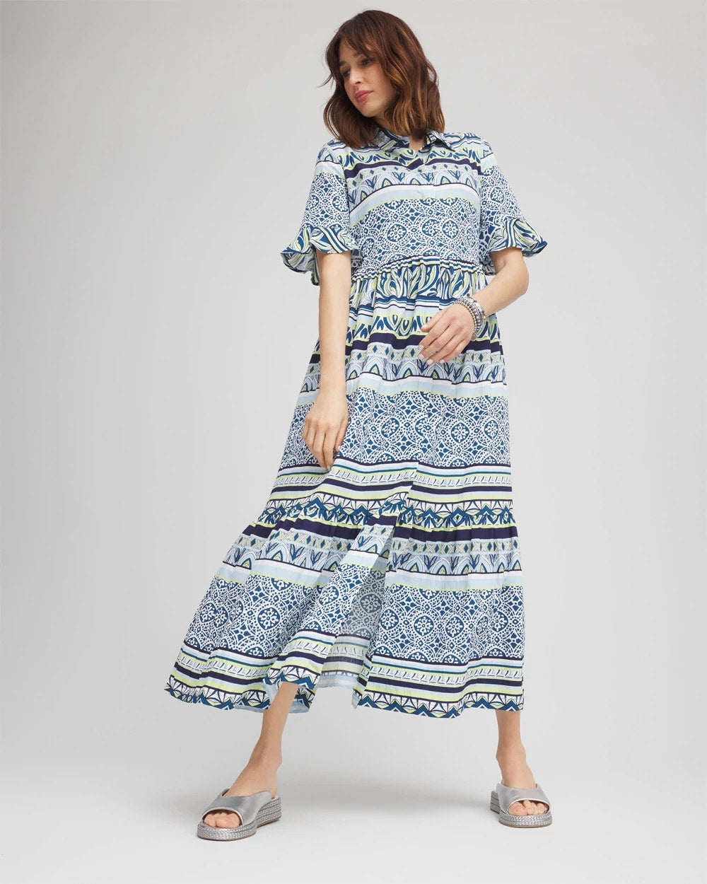 Chico's Sale | Flutter-Sleeved Maxi Dress