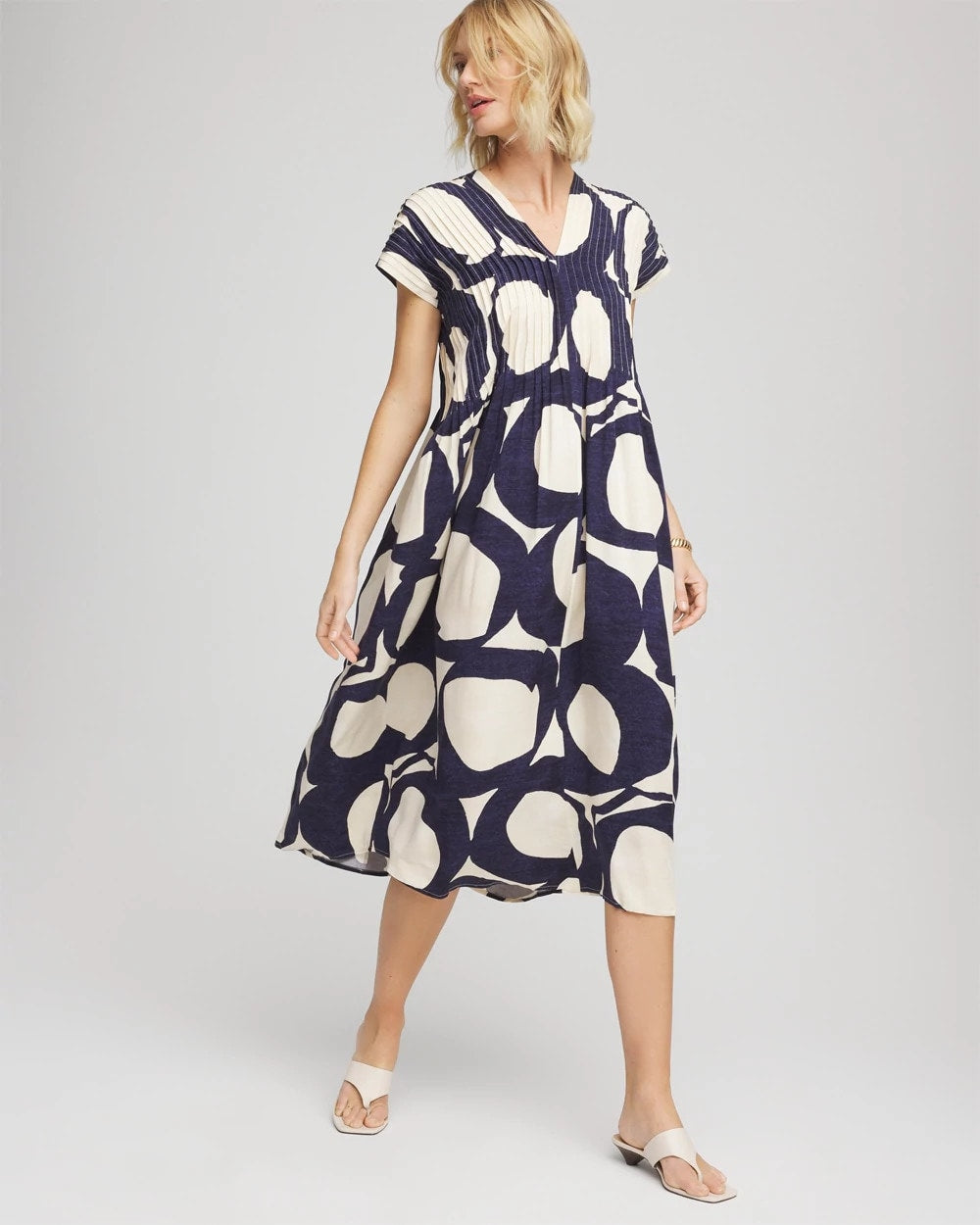 Chico's Featured | Printed Silk-Twill Popover Midi Dress