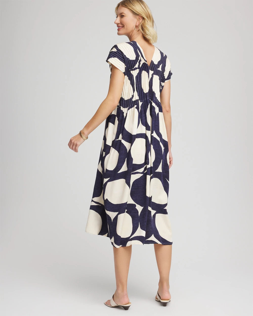 Chico's Featured | Printed Silk-Twill Popover Midi Dress