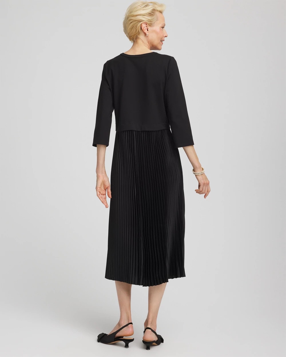 Chico's Great Value | Satin-Knit Pleated Maxi Dress