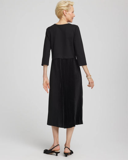 Chico's Great Value | Satin-Knit Pleated Maxi Dress