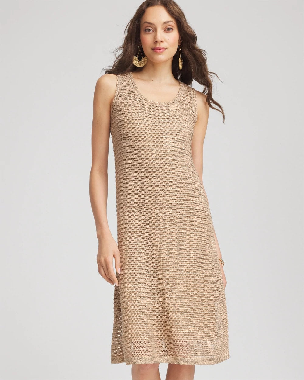 Chico's Popular | Crochet-Knit Sequins Tank Dress