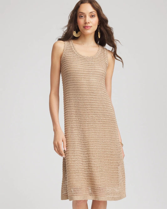 Chico's Popular | Crochet-Knit Sequins Tank Dress