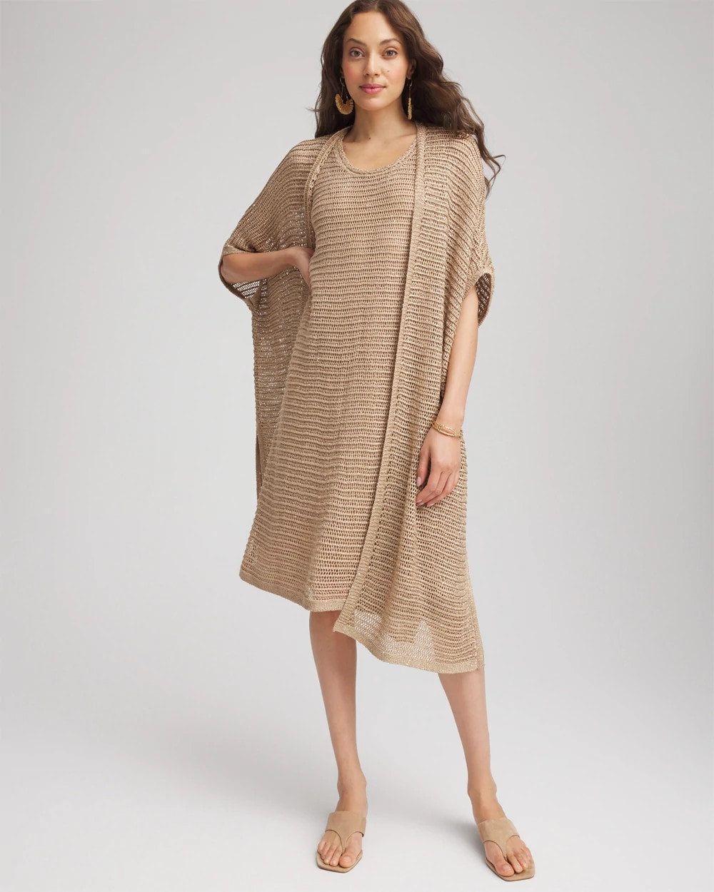 Chico's Popular | Crochet-Knit Sequins Tank Dress