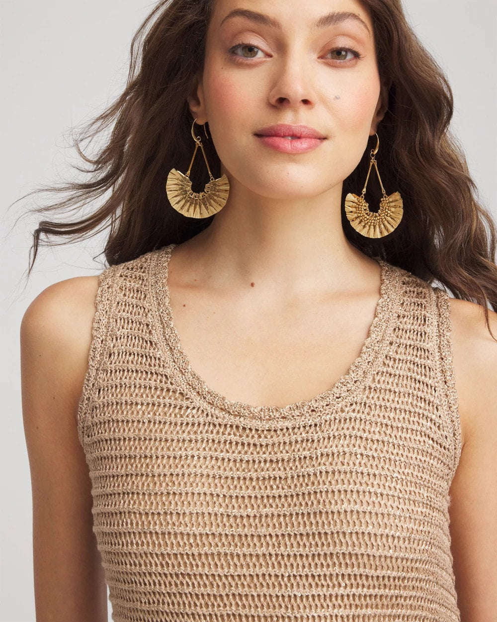 Chico's Popular | Crochet-Knit Sequins Tank Dress