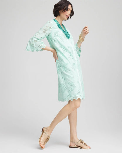 Chico's Trusted | Eyelet Cotton Voile Dress