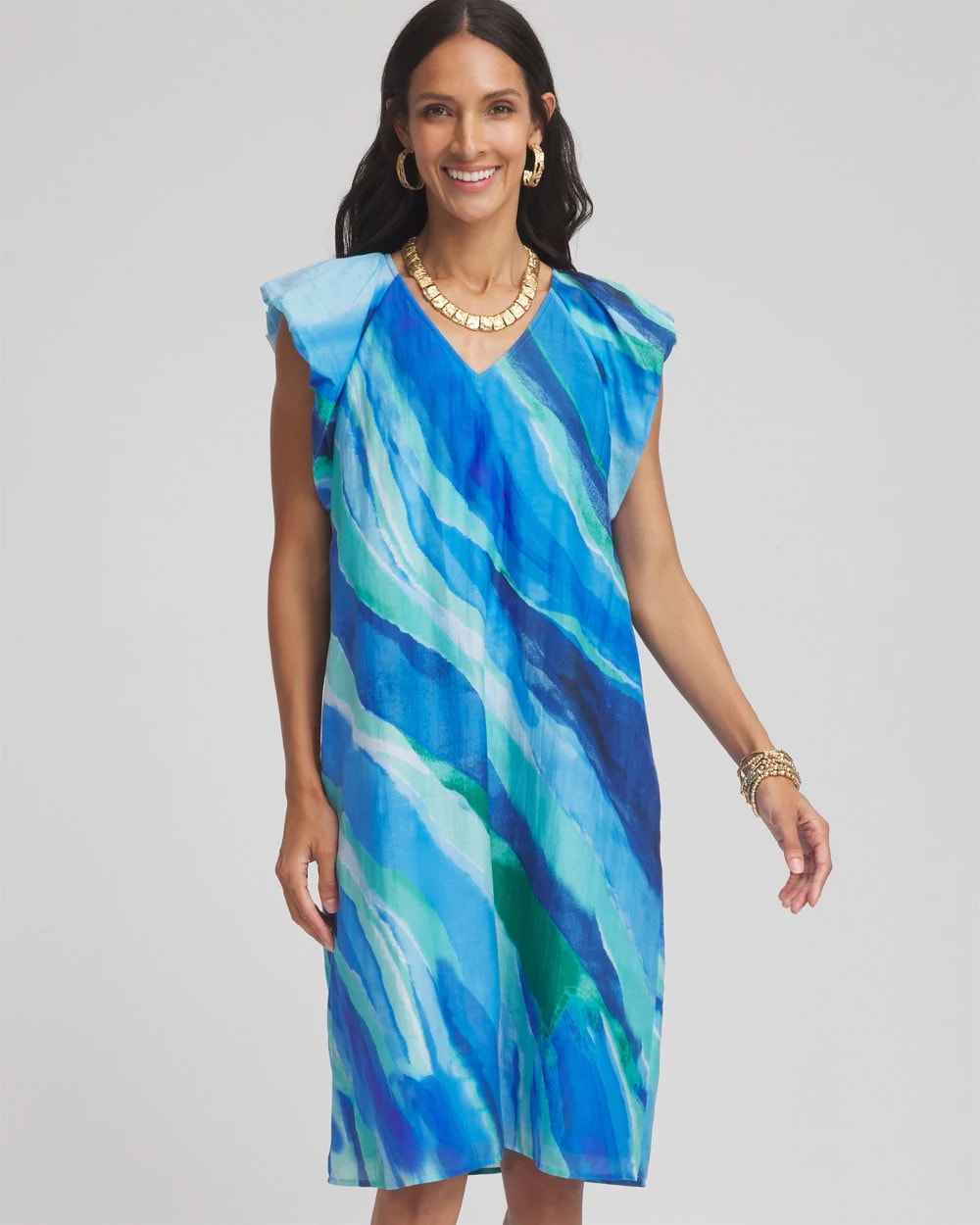 Chico's Great Value | Cotton-Silk Voile Popover Dress
