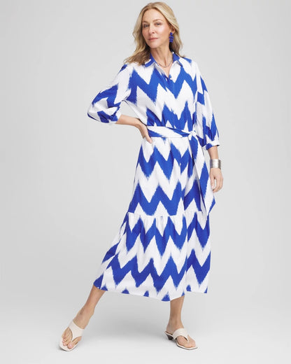 Chico's Hot Sale | Chevron Striped Shirtdress