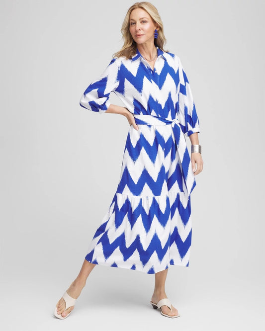 Chico's Hot Sale | Chevron Striped Shirtdress