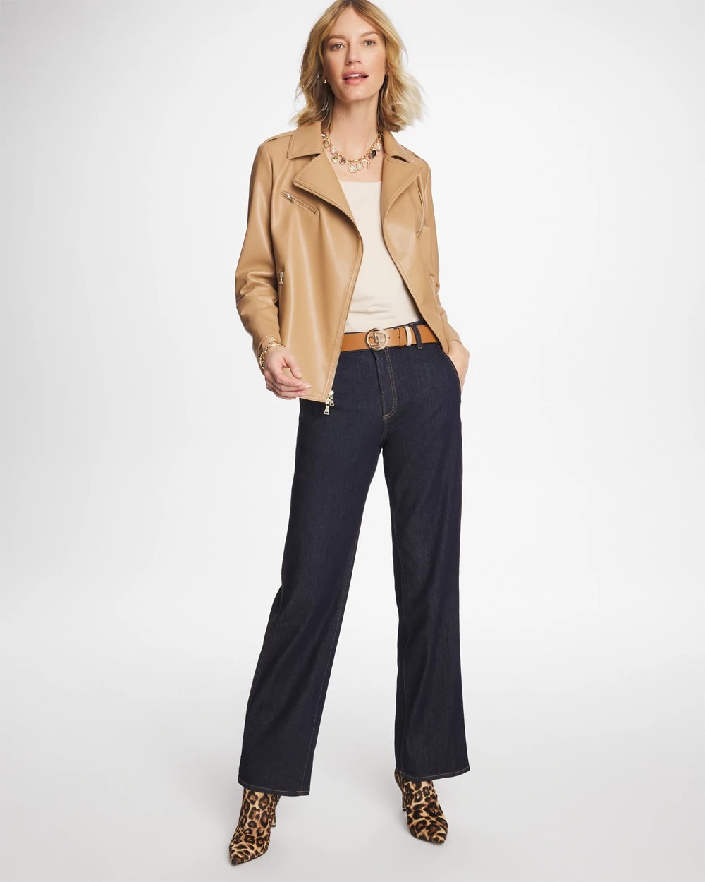 Chico's Trending | Trapunto Wide-Leg High-Rise Jeans