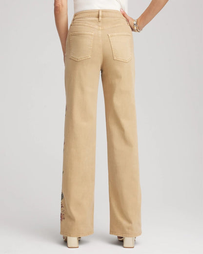 Chico's Special Offer | Embroidered High-Rise Wide-Leg Jeans