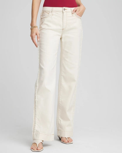 Chico's Latest | Sea Salt High-Rise Frayed Jeans