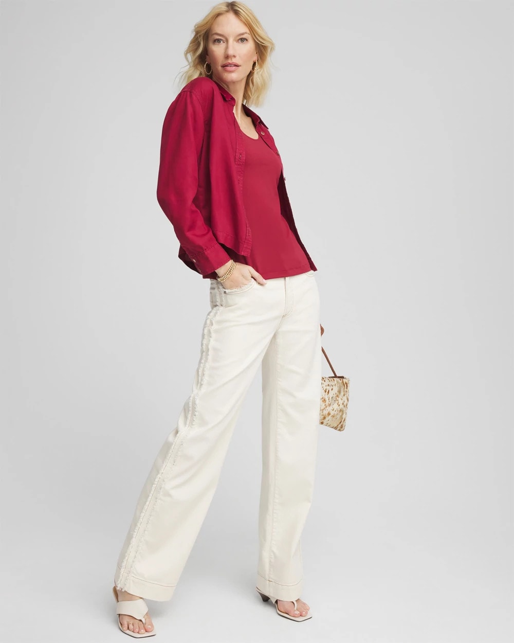 Chico's Latest | Sea Salt High-Rise Frayed Jeans