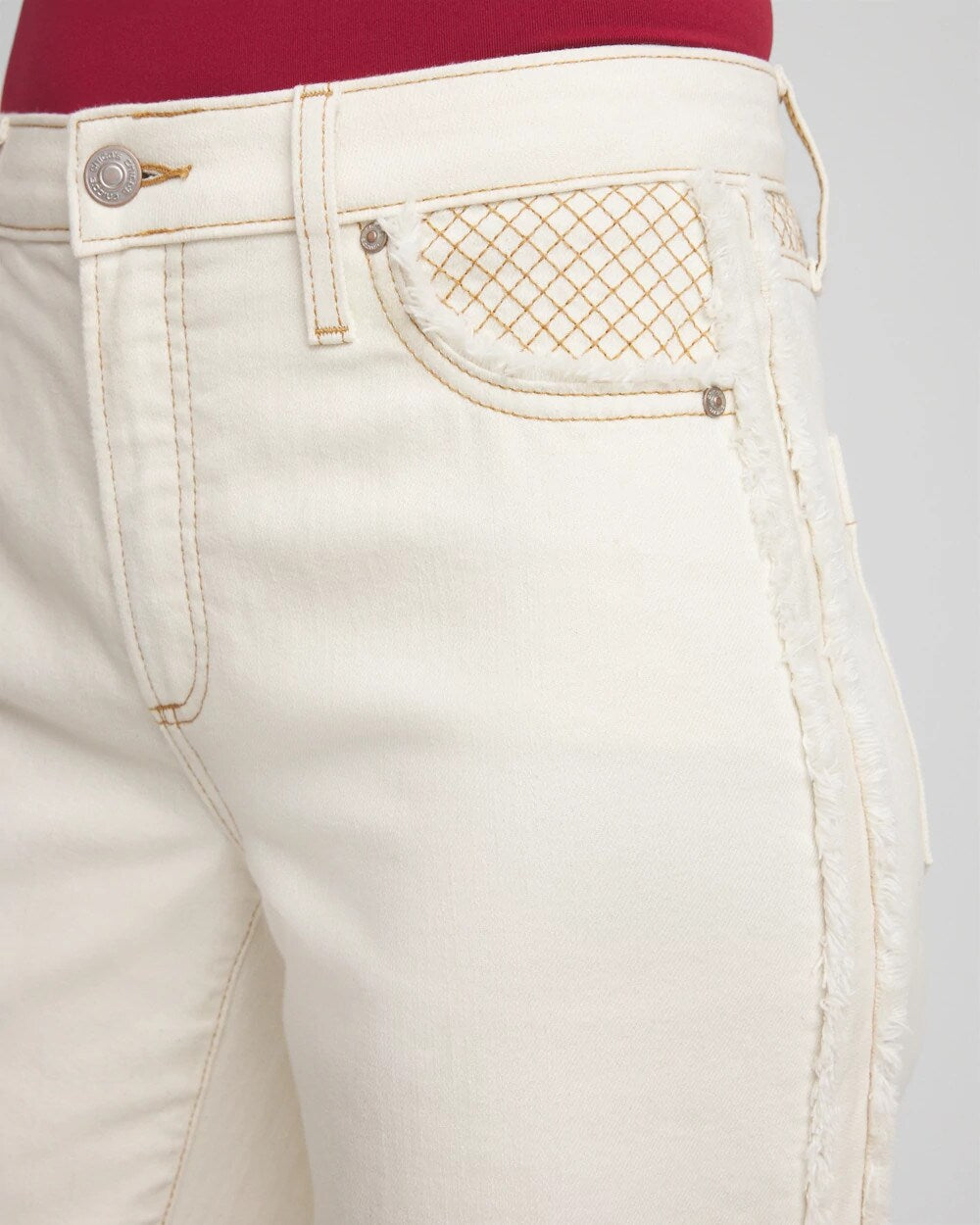 Chico's Latest | Sea Salt High-Rise Frayed Jeans