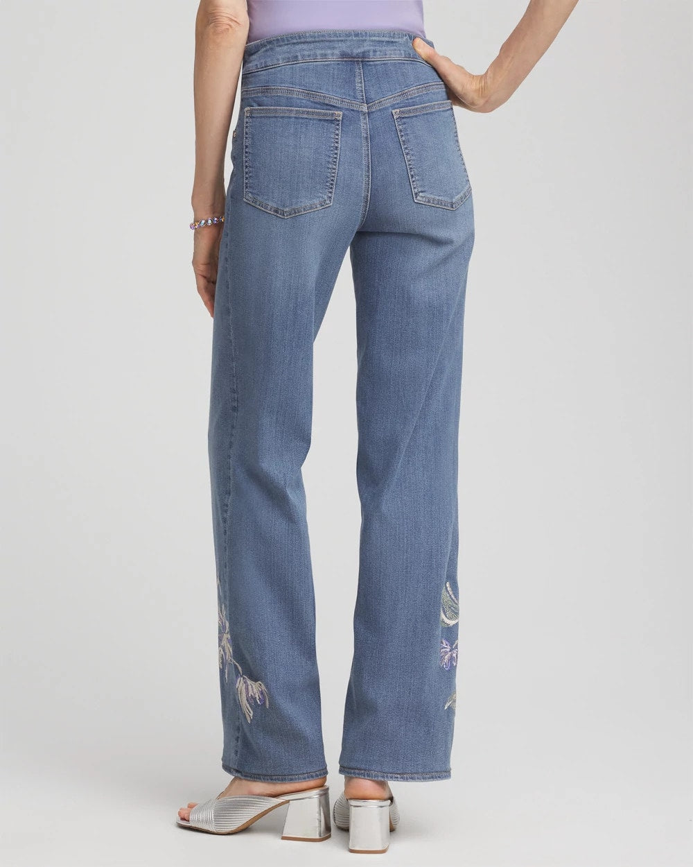 Chico's Best Seller | Embroidered Pull-On Wide-Leg Jeans