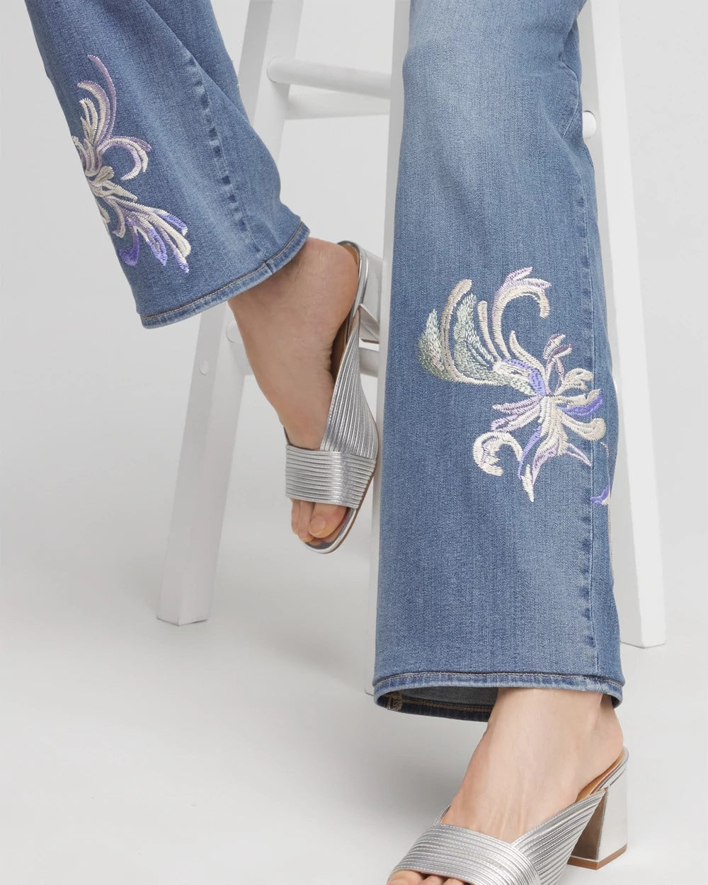 Chico's Best Seller | Embroidered Pull-On Wide-Leg Jeans