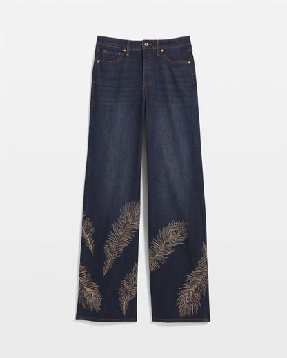 Chico's Classic | Embellished High-Rise Wide-Leg Jeans