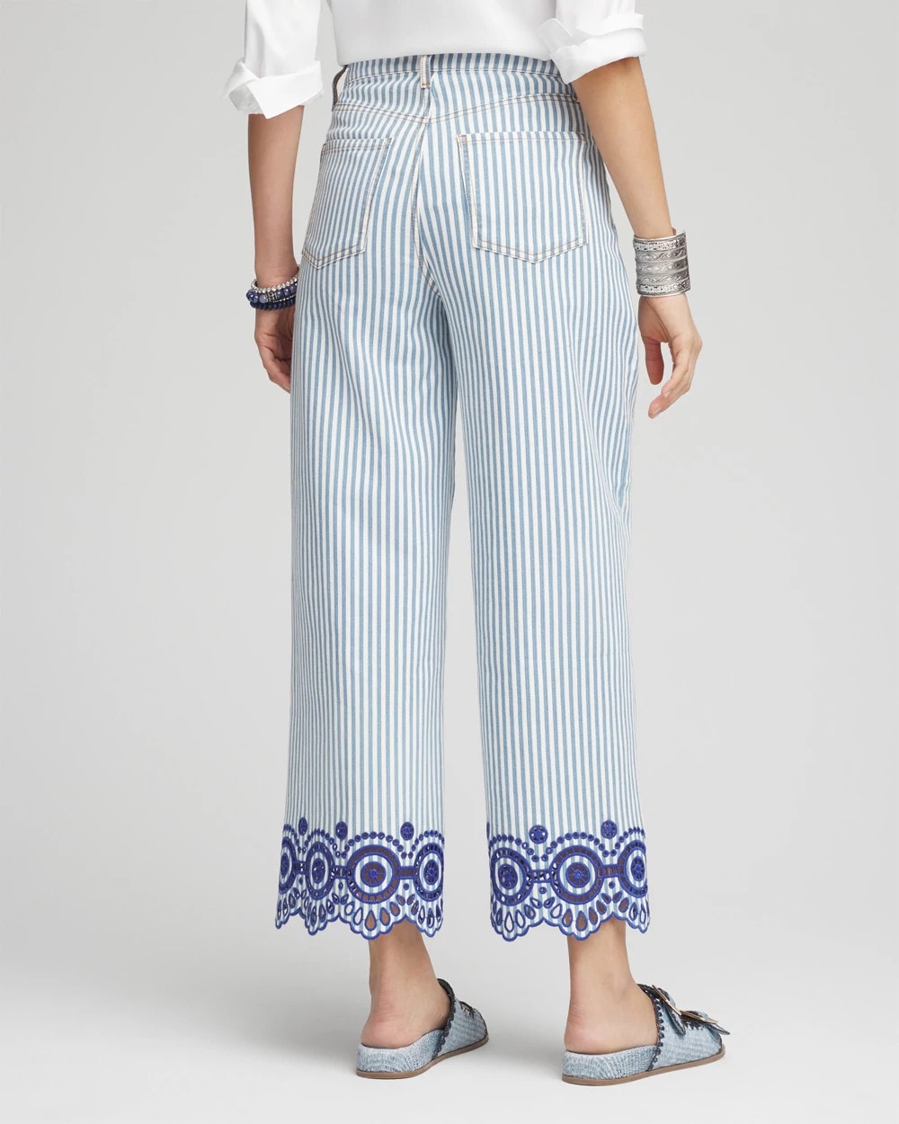Chico's Special Offer | Eyelet High-Rise Wide Cropped Jeans