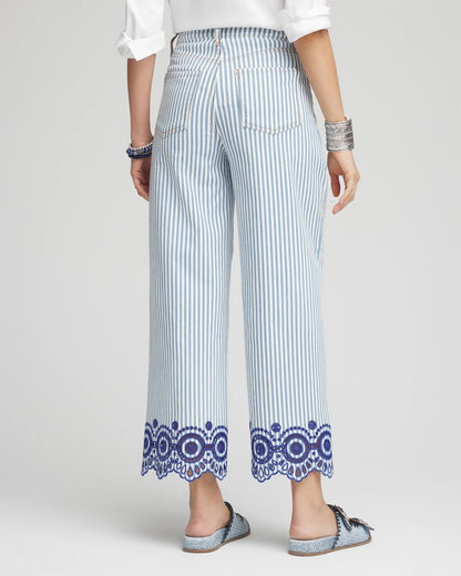 Chico's Special Offer | Eyelet High-Rise Wide Cropped Jeans