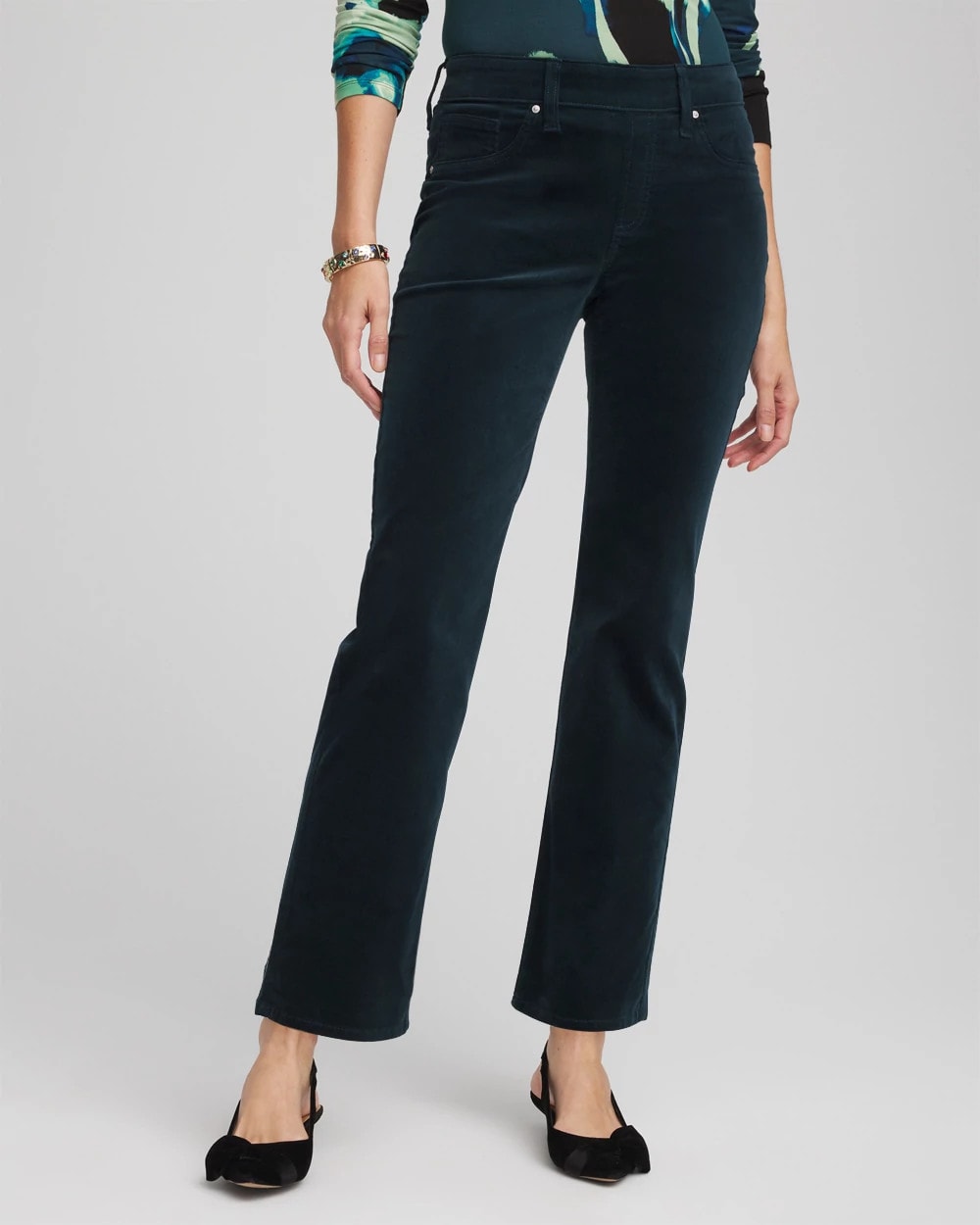 Chico's Discount | Velveteen Pull-On Flared Jeans