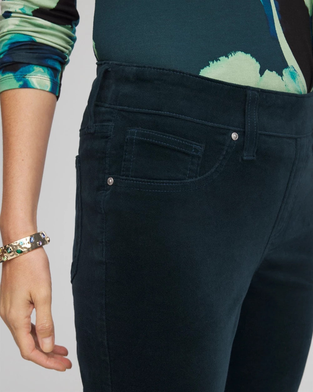 Chico's Discount | Velveteen Pull-On Flared Jeans