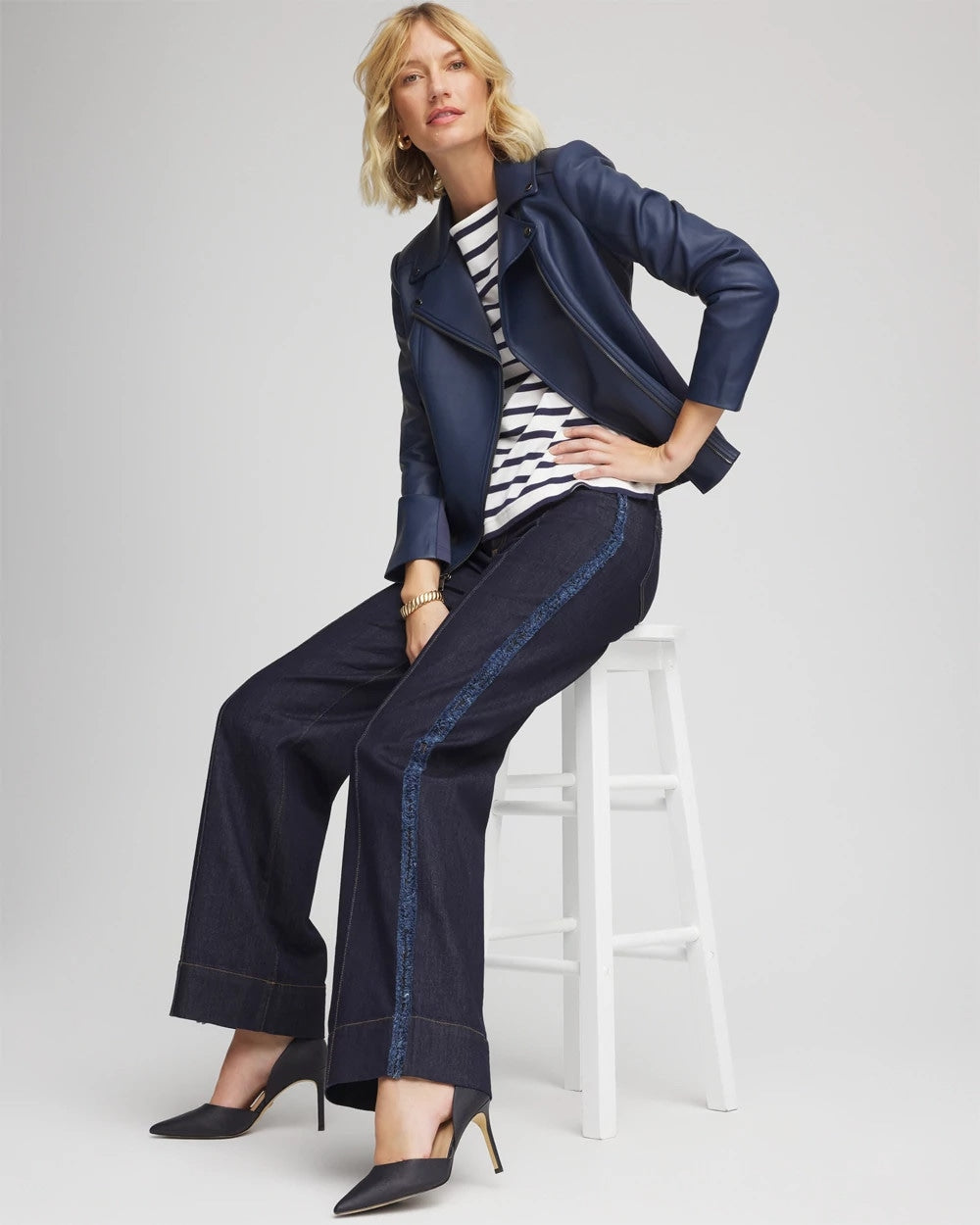 Chico's Best Price | Petite Frayed High-Rise Wide-Leg Jeans