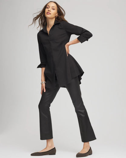 Chico's Trusted | Coated Girlfriend Cropped Flared Jeans