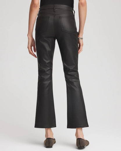 Chico's Trusted | Coated Girlfriend Cropped Flared Jeans