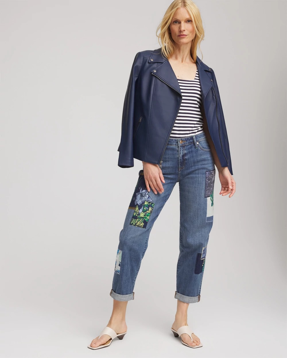 Chico's Recommended | Boyfriend Patchwork Cropped Jeans