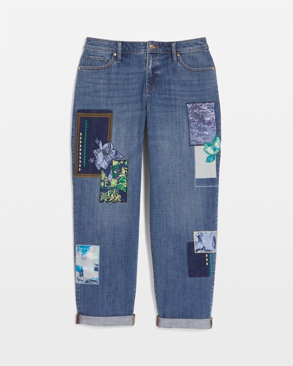 Chico's Recommended | Boyfriend Patchwork Cropped Jeans
