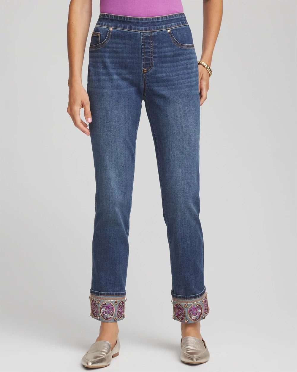 Chico's Best Seller | Embellished Pull-On Slim Ankle Jeggings