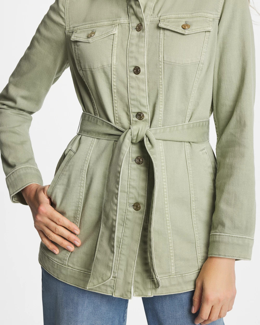Chico's Featured | Elongated Belted Denim Jacket