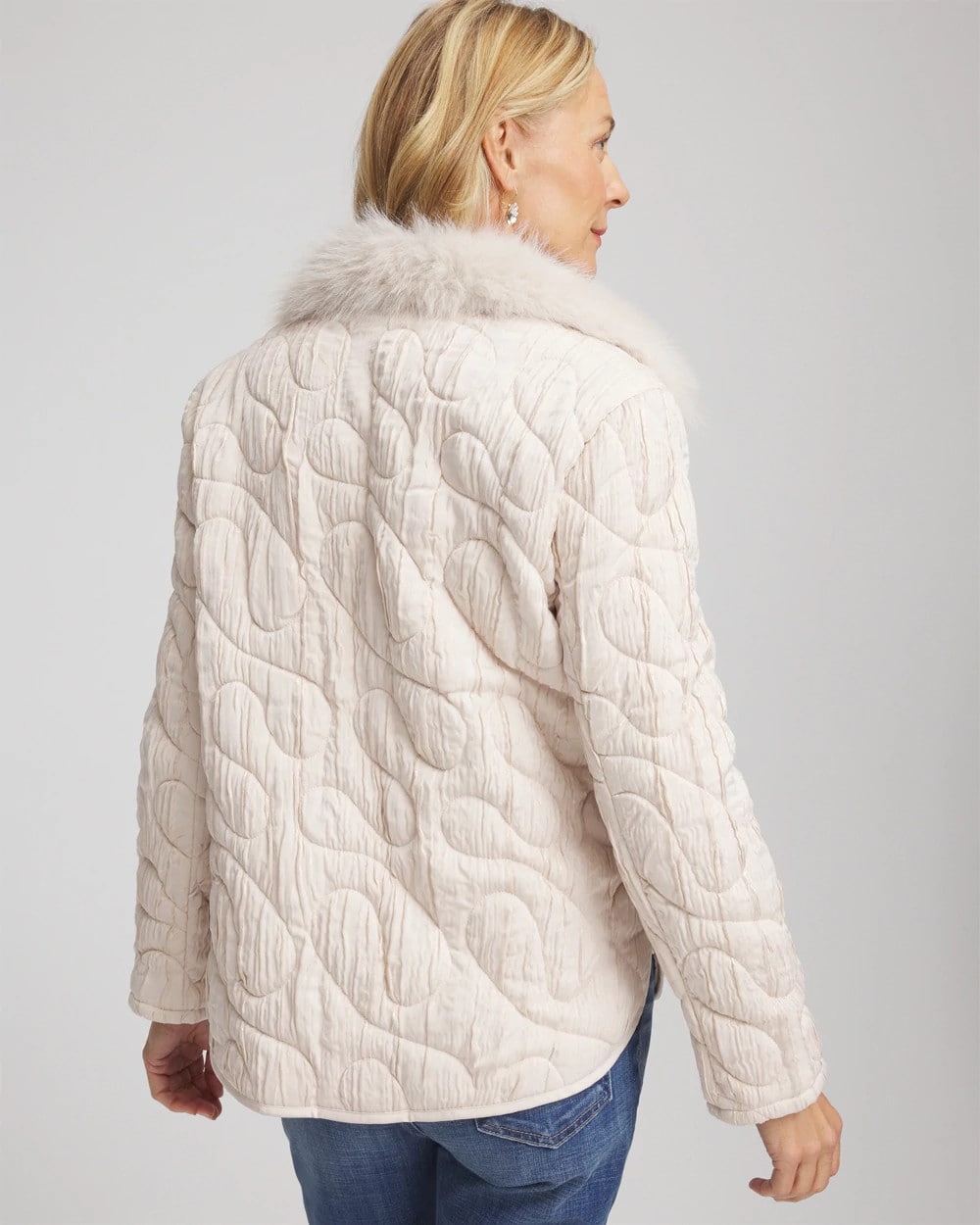 Chico's Value | Quilted Faux Fur Collar Jacket